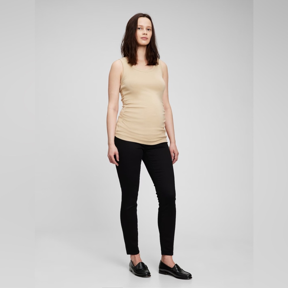 Black maternity inset panel skinny Jean